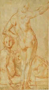 蓬托尔莫 《Standing Male Nude and Two Seated Nudes》