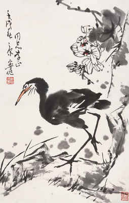 松鹤 立轴