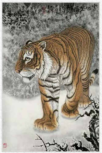 冯大中画虎作品-1