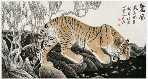 冯大中画虎作品-4