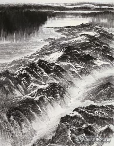 海雨山风,184x147cm,中国画,2011年,许钦松